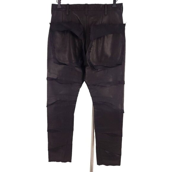 Sulvam Scars Horce Leather Trousers Japan 3 S Black Horse - Picture 5 of 16